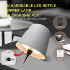 Desk Lamps Bottle Lamp for Liquor & Wine Bottles, Bottle Top Light,Rechargeable 3-Tone Touch-Dimmable White