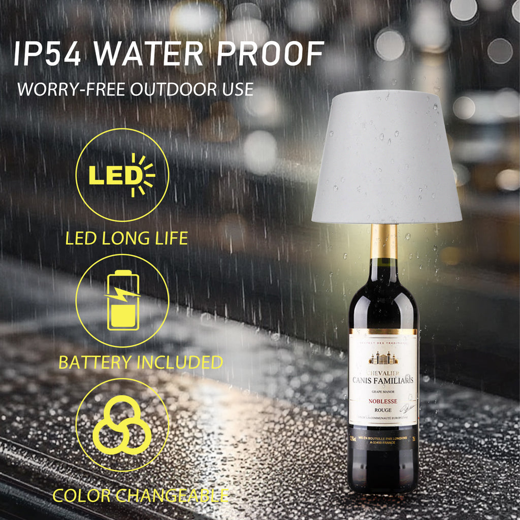 Desk Lamps Bottle Lamp for Liquor & Wine Bottles, Bottle Top Light,Rechargeable 3-Tone Touch-Dimmable White