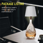 Desk Lamps Bottle Lamp for Liquor & Wine Bottles, Bottle Top Light,Rechargeable 3-Tone Touch-Dimmable White