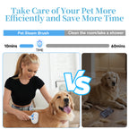 Pet Steam Brush for Dog & Cat - 3-in-1 Steam Grooming Brush for Shedding & Hair Removal - Self Cleaning Spray Comb with Mist for Long Haired Pets, Blue(waterless shampoo not include)