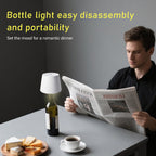 Desk Lamps Bottle Lamp for Liquor & Wine Bottles, Bottle Top Light,Rechargeable 3-Tone Touch-Dimmable White