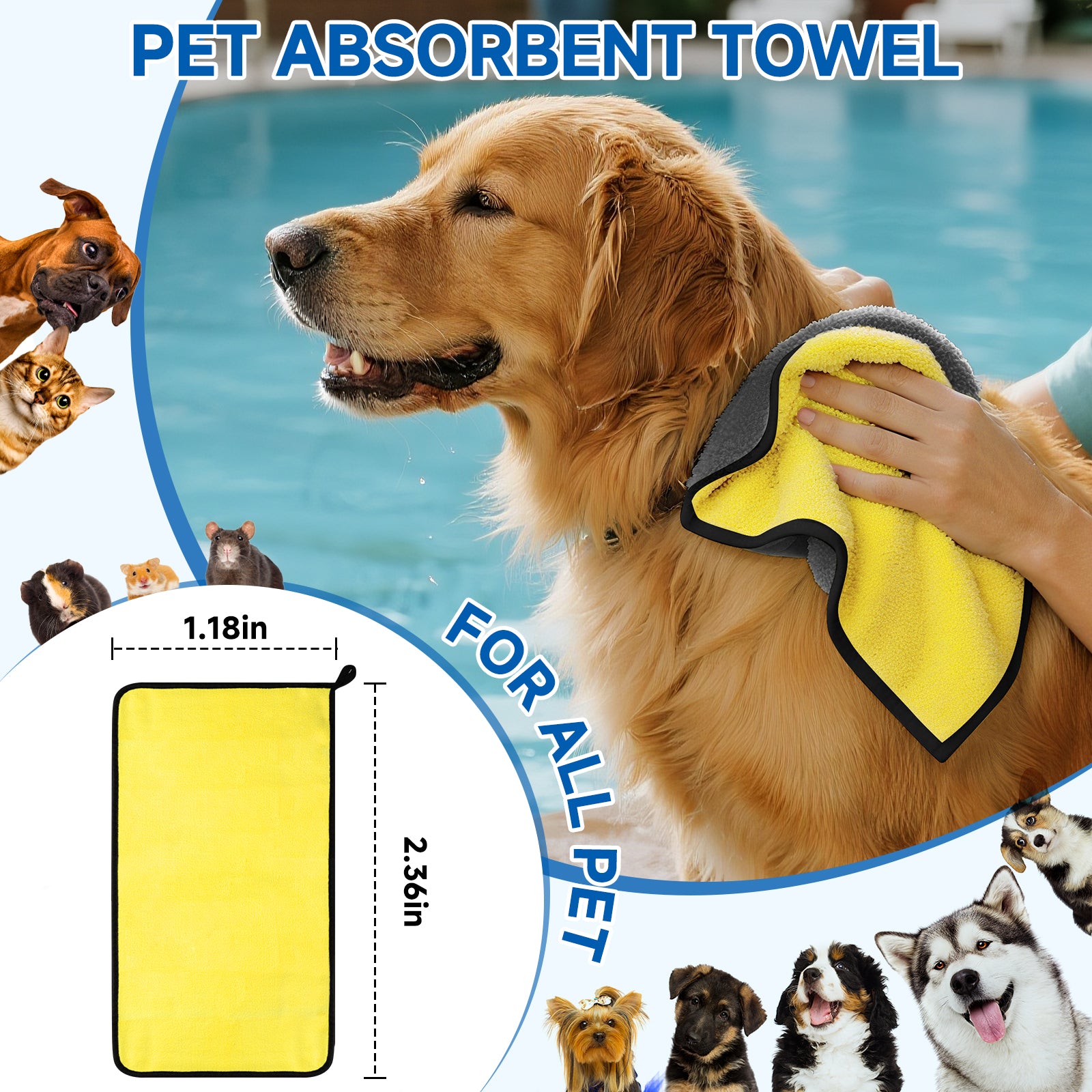 Pet Steam Brush Set for Dogs & Cats, Includes 3-in-1 Self Cleaning Spray Comb, Waterless Shampoo, Defur Tool, Bath Gloves, Bath Brush, Tooth & Ear Brush, Towel (11PCS)